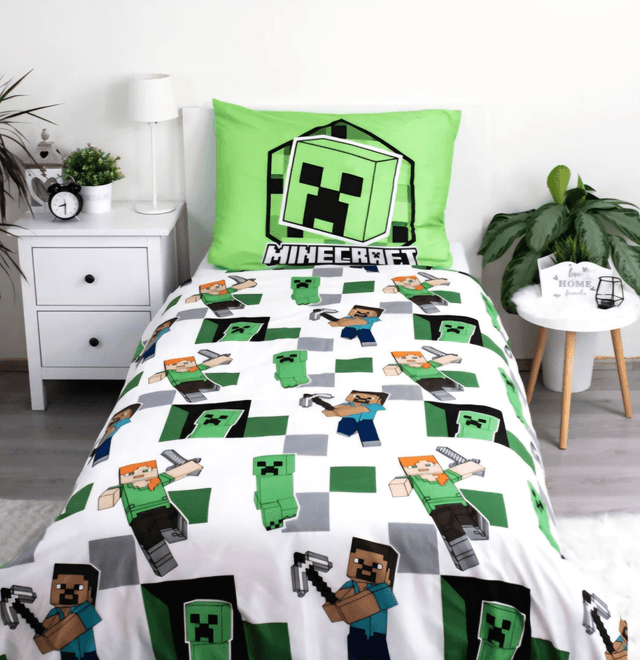 ✨️HOUSSE DE COUETTE ET TAIE D&#039;OREILLER MINECRAFT 