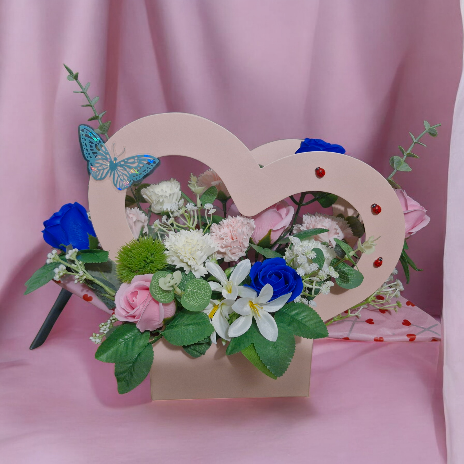 Composition Cœur (fleurs de savon)