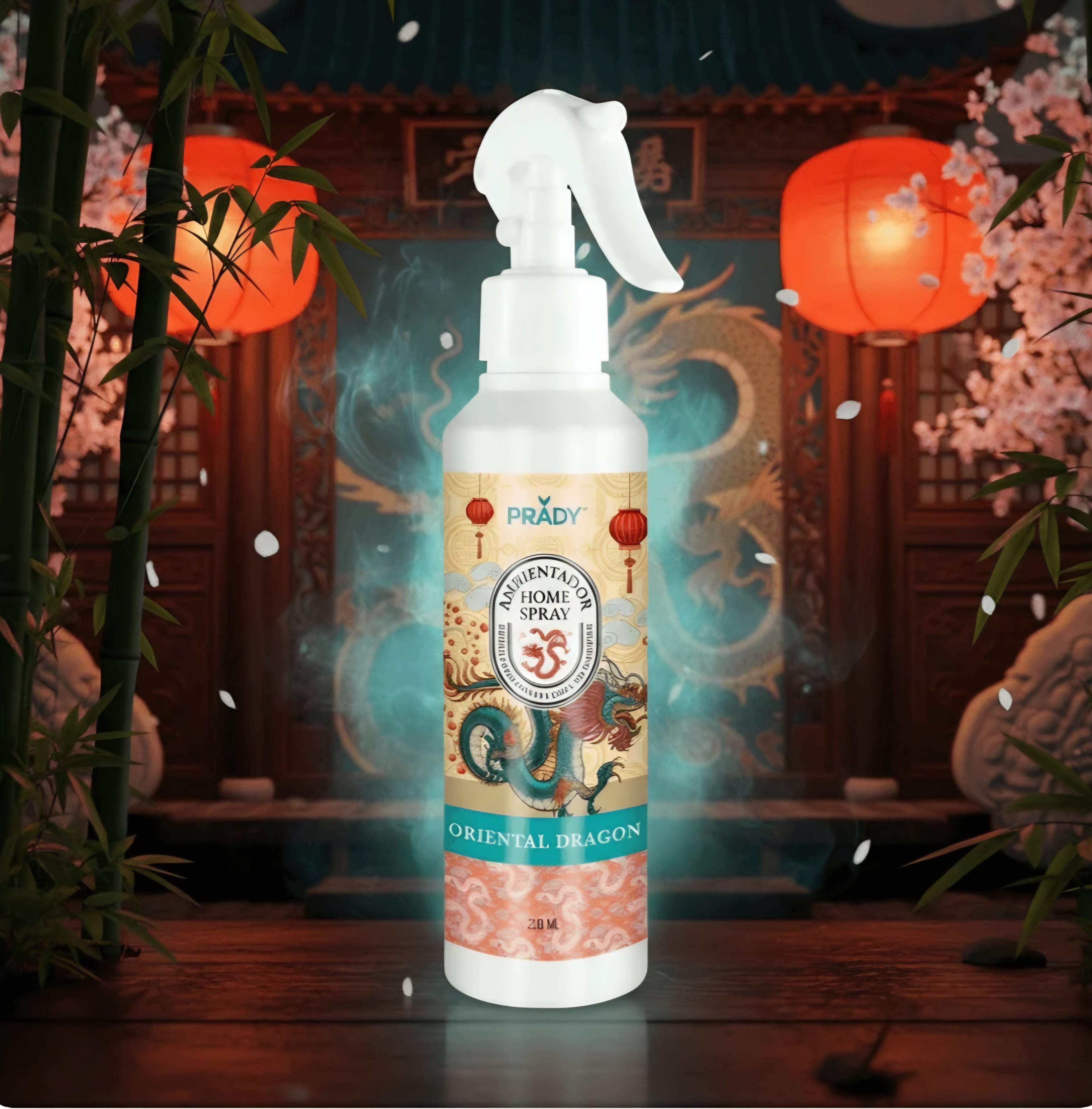 Spray textile oriental dragon